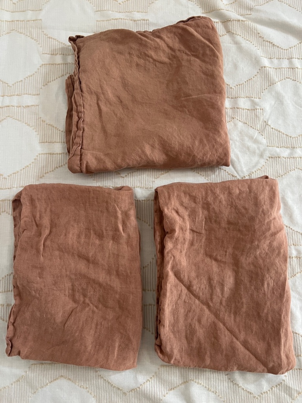 Bundle Parachute CANYON 100% Linen Earth Tone Soft Worn Pillowcases + Euro Sham